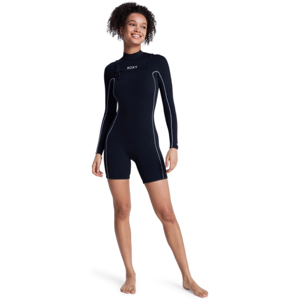 2026 Roxy Womens Elite Xtra Stretch 2mm Long Sleeve Chest Zip Spring Wetsuit 26BW243501 - Black